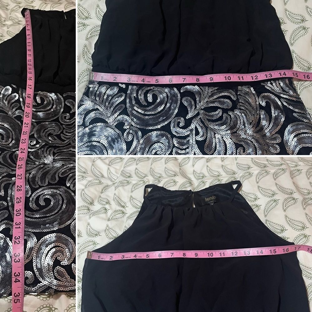 Laundry by Shelli Segal Sleeveless Bodice & Sequin Skirt Mini Dress Black 8 - Picture 13 of 13